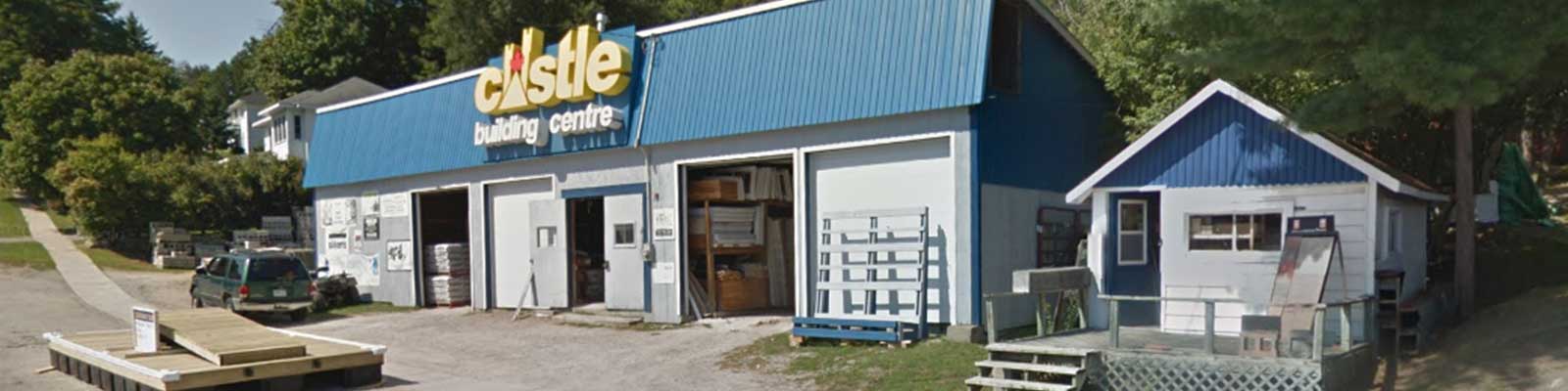 The J. Austin & Sons Castle Building Centre storefront in Kinmount, Ontario